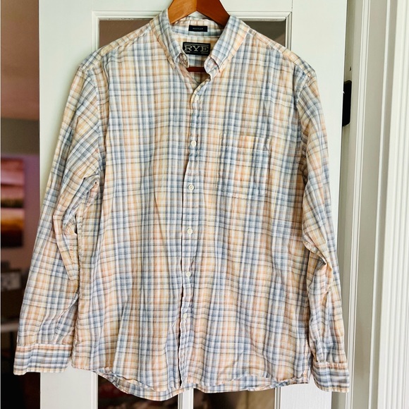 Hawker Rye Long Sleeve Button Up Plaid Shirt, Large EUC by Stitch Fix - Picture 1 of 4